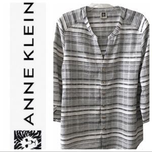 Anne Klein Cotton/Linen Tunic Top
